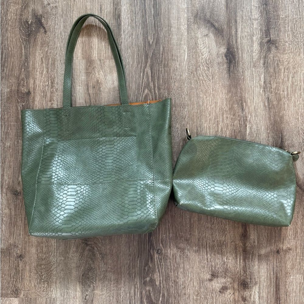 Joy Susan Vegan Leather Python Tote Bag